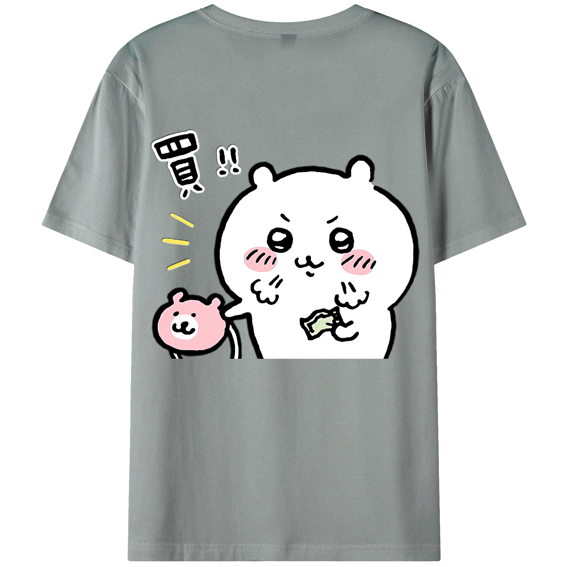 （画像用） ちいかわ ちいかわ Chii-kawa chiikawa 綿100％ メンズ半袖Tシャツ（バックプリント） 通気性